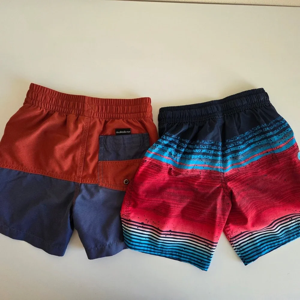 Boys Size 4 Swim Bundle Quiksilver Carters Art Class Shorts Cat & Jack Shirt 5pc